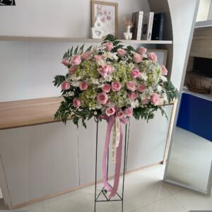 Fresh Flowers Green & Pink