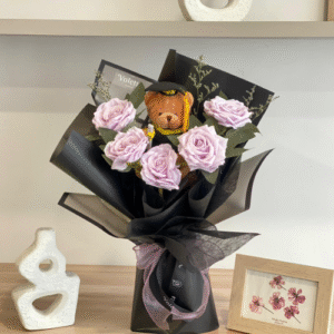 5 Roses + Teddy (Small) Artificial