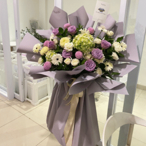 Fresh Flowers Purple & Green
