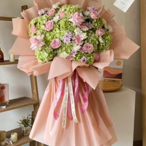 Fresh Flowers Green & Pink
