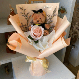 Single Rose + Tedy (Small) Artificial